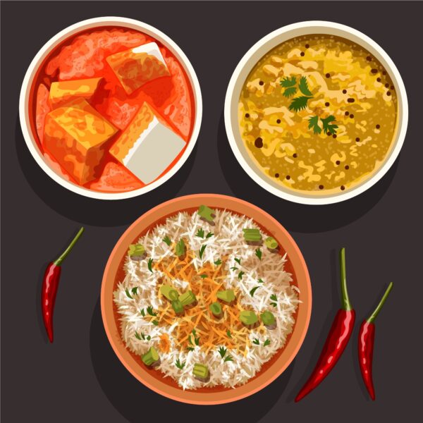 VEG COMBO(Rice/ Roti (3 pcs.),Dal,Paneer tika masala , Pickel, Papad & Chaas)